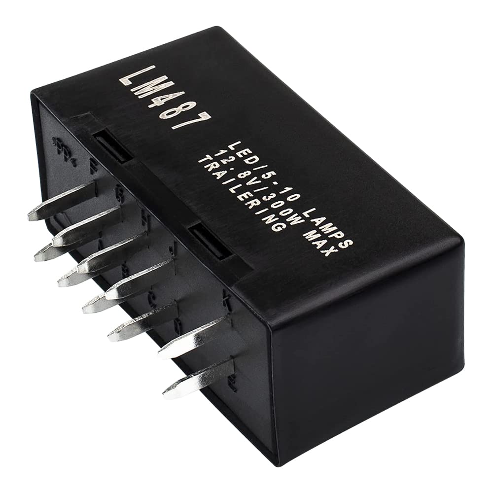 LM487 LED Flasher Relay Fit for GM GMC Chevrolet Silverado 10 Pins Hazard Warning and Turn Signal Flasher Relay Fix Hyper Flash